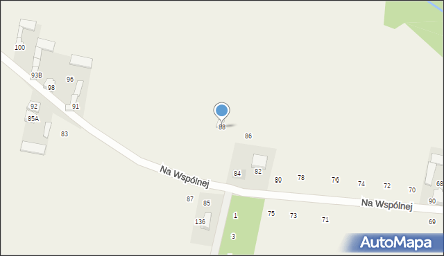 Rudno, Na Wspólnej, 88, mapa Rudno