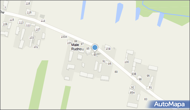 Rudno, Na Wspólnej, 93, mapa Rudno