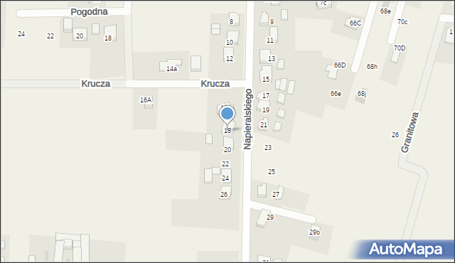 Rudziczka, Napieralskiego Adama, 18, mapa Rudziczka