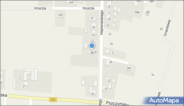 Rudziczka, Napieralskiego Adama, 26, mapa Rudziczka