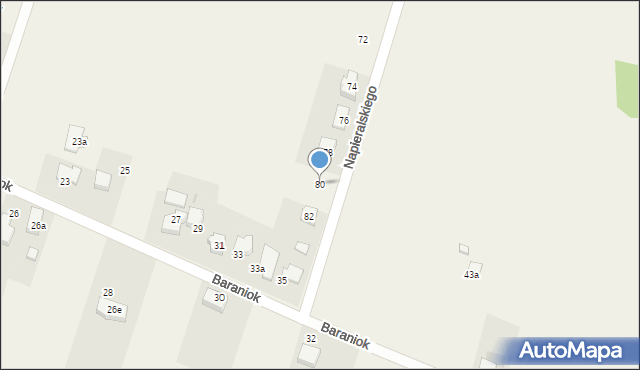Rudziczka, Napieralskiego Adama, 80, mapa Rudziczka