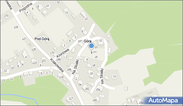 Rusocice, Na Skałki, 8, mapa Rusocice