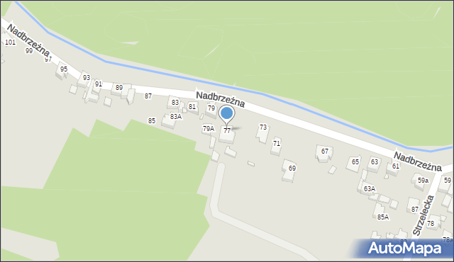 Rybnik, Nadbrzeżna, 77, mapa Rybnika