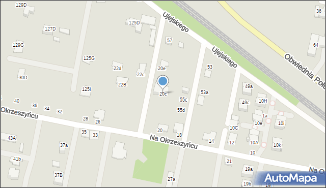 Rybnik, Na Okrzeszyńcu, 20c, mapa Rybnika