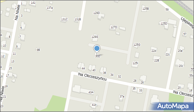 Rybnik, Na Okrzeszyńcu, 30D, mapa Rybnika