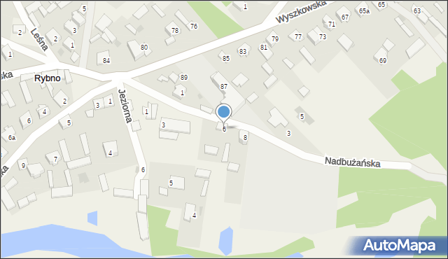 Rybno, Nadbużańska, 6, mapa Rybno