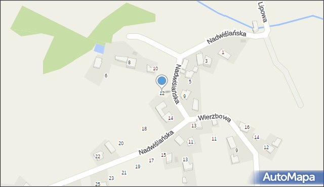 Ryczów, Nadwiślańska, 12, mapa Ryczów