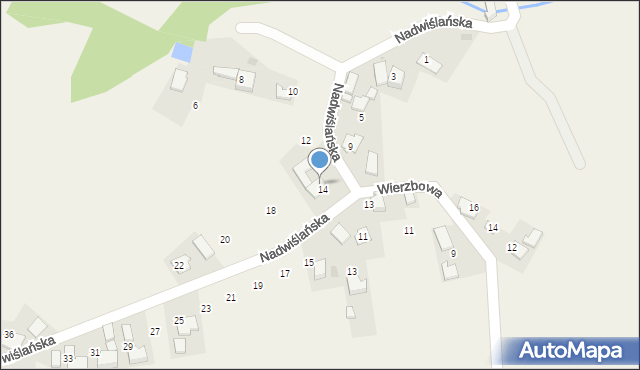 Ryczów, Nadwiślańska, 16, mapa Ryczów