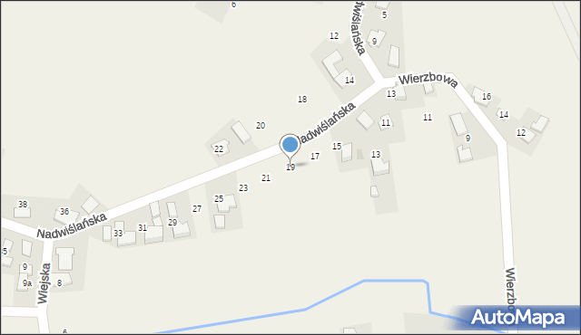 Ryczów, Nadwiślańska, 19, mapa Ryczów