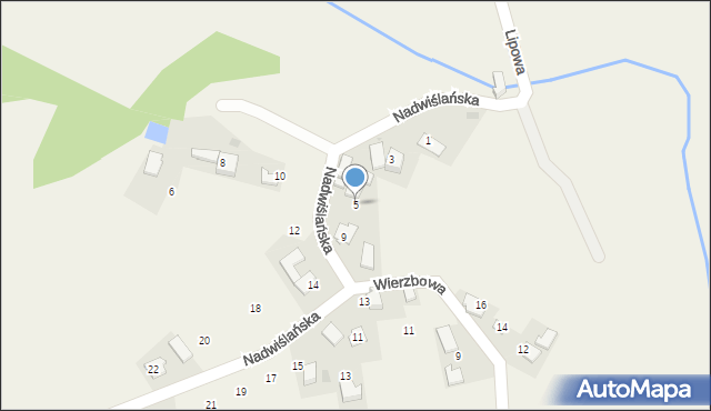 Ryczów, Nadwiślańska, 5, mapa Ryczów