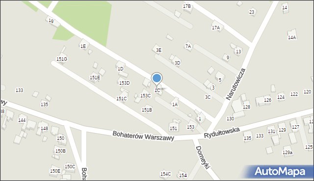 Rydułtowy, Narutowicza Gabriela, 1C, mapa Rydułtowy