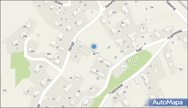 Rząska, Nad Wąwozem, 28, mapa Rząska