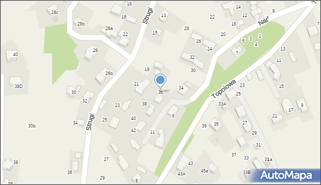 Rząska, Nad Wąwozem, 36, mapa Rząska