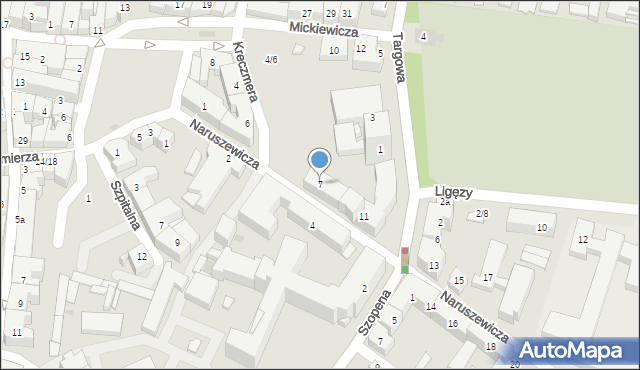 Rzeszów, Naruszewicza Adama Stanisława, 7, mapa Rzeszów
