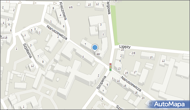 Rzeszów, Naruszewicza Adama Stanisława, 9, mapa Rzeszów