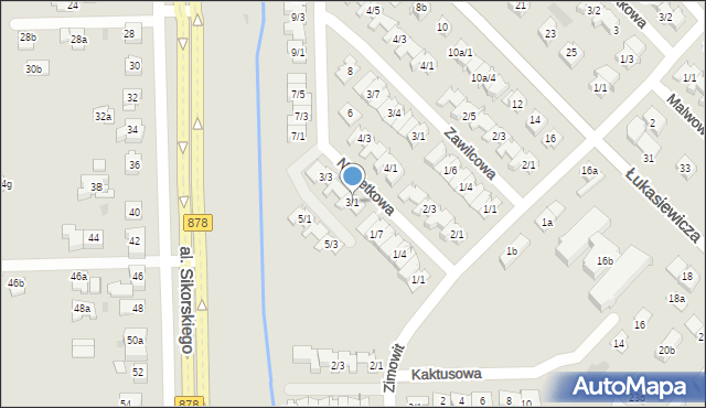 Rzeszów, Nagietkowa, 3/1, mapa Rzeszów