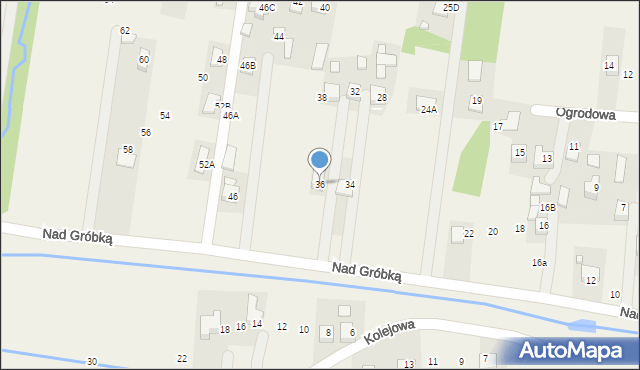Rzezawa, Nad Gróbką, 36, mapa Rzezawa