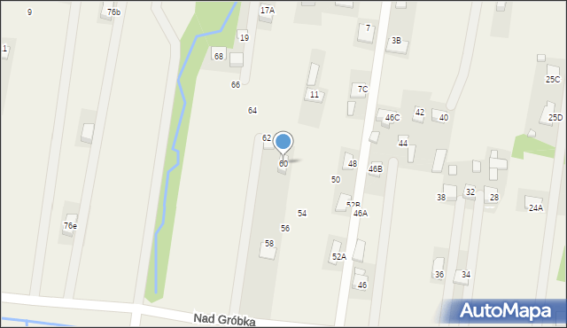 Rzezawa, Nad Gróbką, 60, mapa Rzezawa