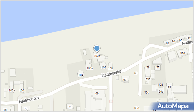 Sarbinowo, Nadmorska, 102a, mapa Sarbinowo
