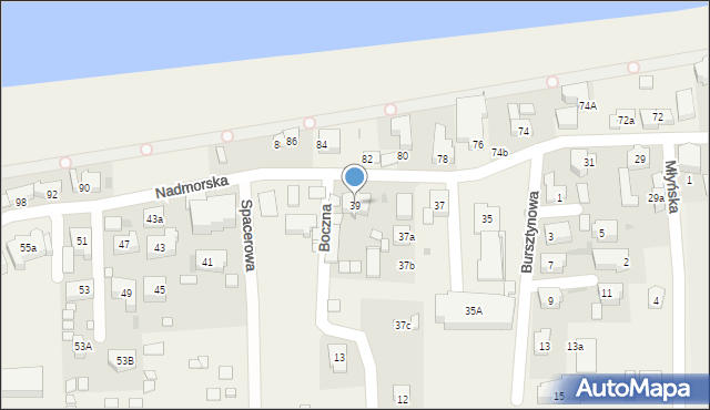 Sarbinowo, Nadmorska, 39, mapa Sarbinowo