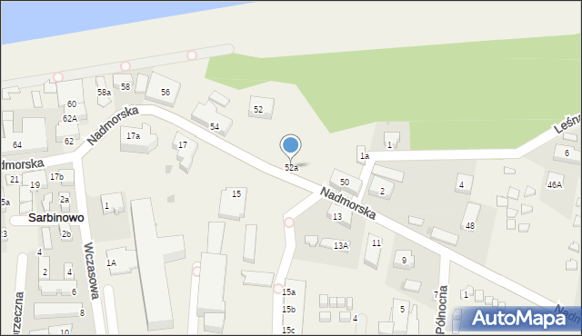 Sarbinowo, Nadmorska, 52a, mapa Sarbinowo