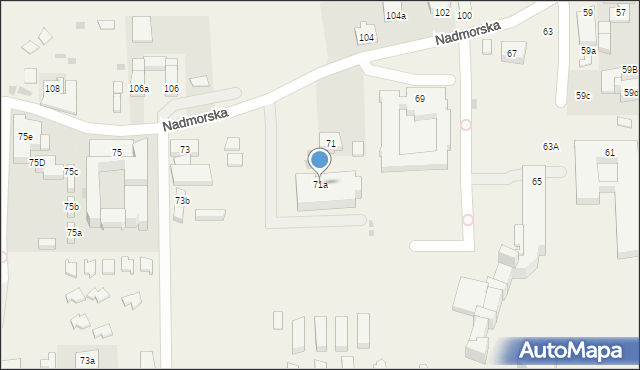 Sarbinowo, Nadmorska, 71a, mapa Sarbinowo