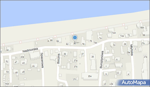 Sarbinowo, Nadmorska, 80, mapa Sarbinowo