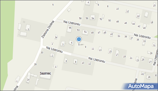 Sasino, Na Ustroniu, 7, mapa Sasino
