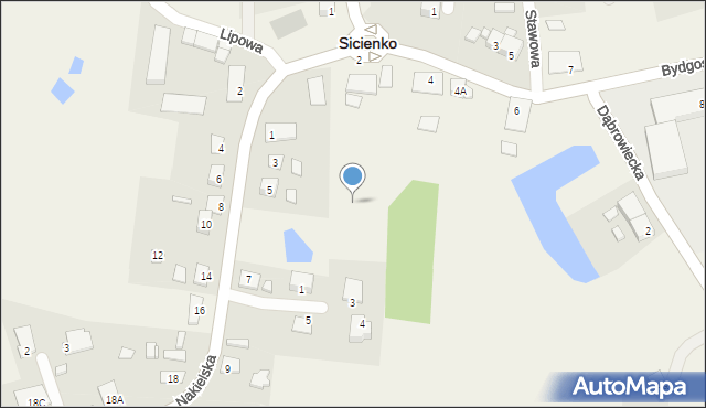 Sicienko, Nakielska, 1b, mapa Sicienko