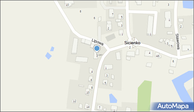 Sicienko, Nakielska, 2, mapa Sicienko