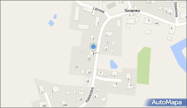 Sicienko, Nakielska, 8, mapa Sicienko