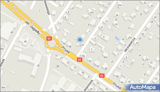 Siedlce, Narutowicza Gabriela, 1, mapa Siedlce