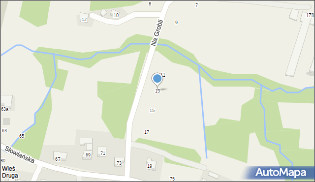 Siepraw, Na Grobli, 13, mapa Siepraw