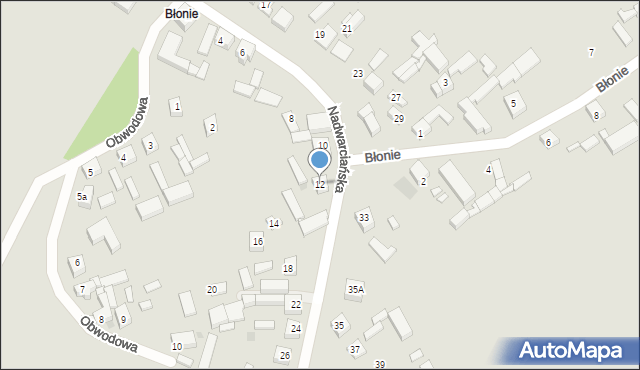 Sieradz, Nadwarciańska, 12, mapa Sieradz