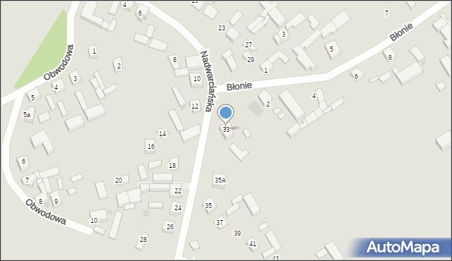 Sieradz, Nadwarciańska, 33, mapa Sieradz