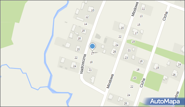 Sieraków, Nadrzeczna, 17, mapa Sieraków