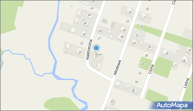 Sieraków, Nadrzeczna, 21, mapa Sieraków