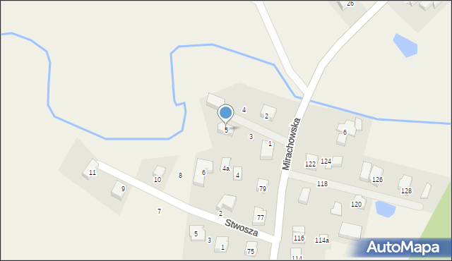 Sierakowice, Nad Potokiem, 5, mapa Sierakowice