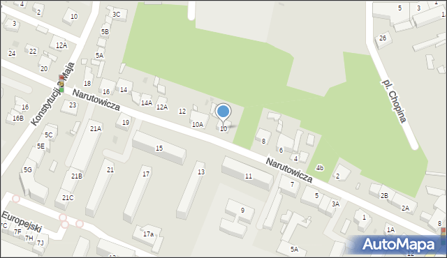 Sierpc, Narutowicza Gabriela, 10, mapa Sierpc