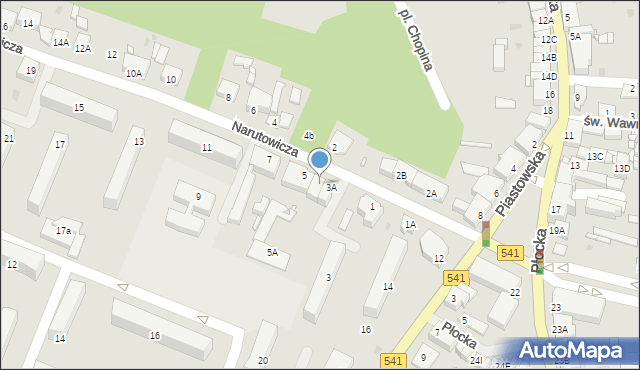 Sierpc, Narutowicza Gabriela, 3B, mapa Sierpc