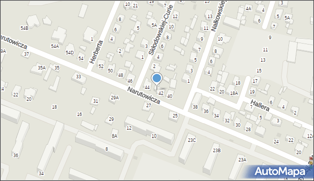 Sierpc, Narutowicza Gabriela, 42A, mapa Sierpc