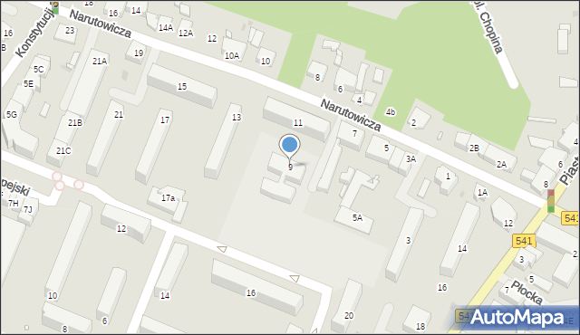 Sierpc, Narutowicza Gabriela, 9, mapa Sierpc