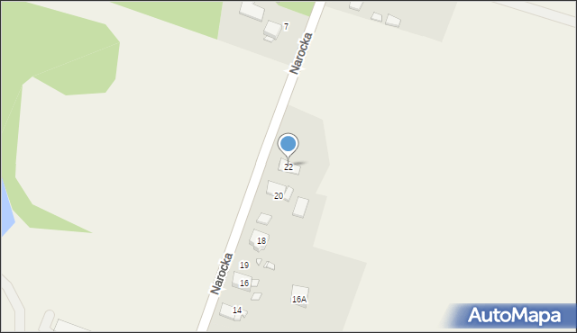 Skarbiszów, Narocka, 22, mapa Skarbiszów