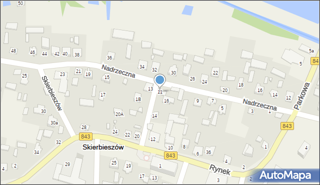 Skierbieszów, Nadrzeczna, 11, mapa Skierbieszów