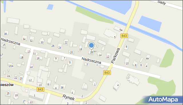Skierbieszów, Nadrzeczna, 16, mapa Skierbieszów