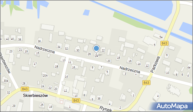 Skierbieszów, Nadrzeczna, 24, mapa Skierbieszów