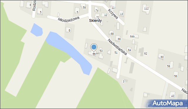 Skierdy, Nadwiślańska, 55, mapa Skierdy