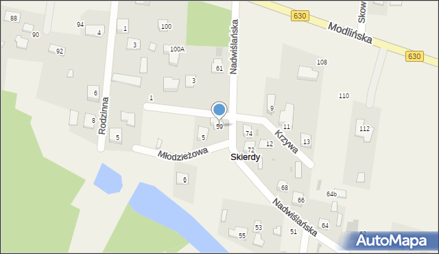 Skierdy, Nadwiślańska, 59, mapa Skierdy