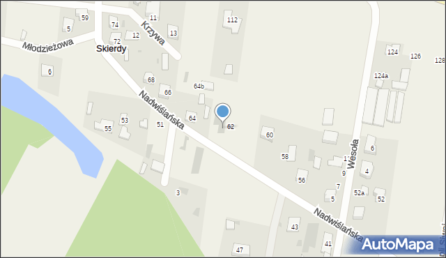 Skierdy, Nadwiślańska, 64a, mapa Skierdy