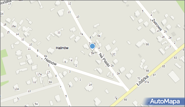 Skierniewice, Na Piaski, 5A, mapa Skierniewic